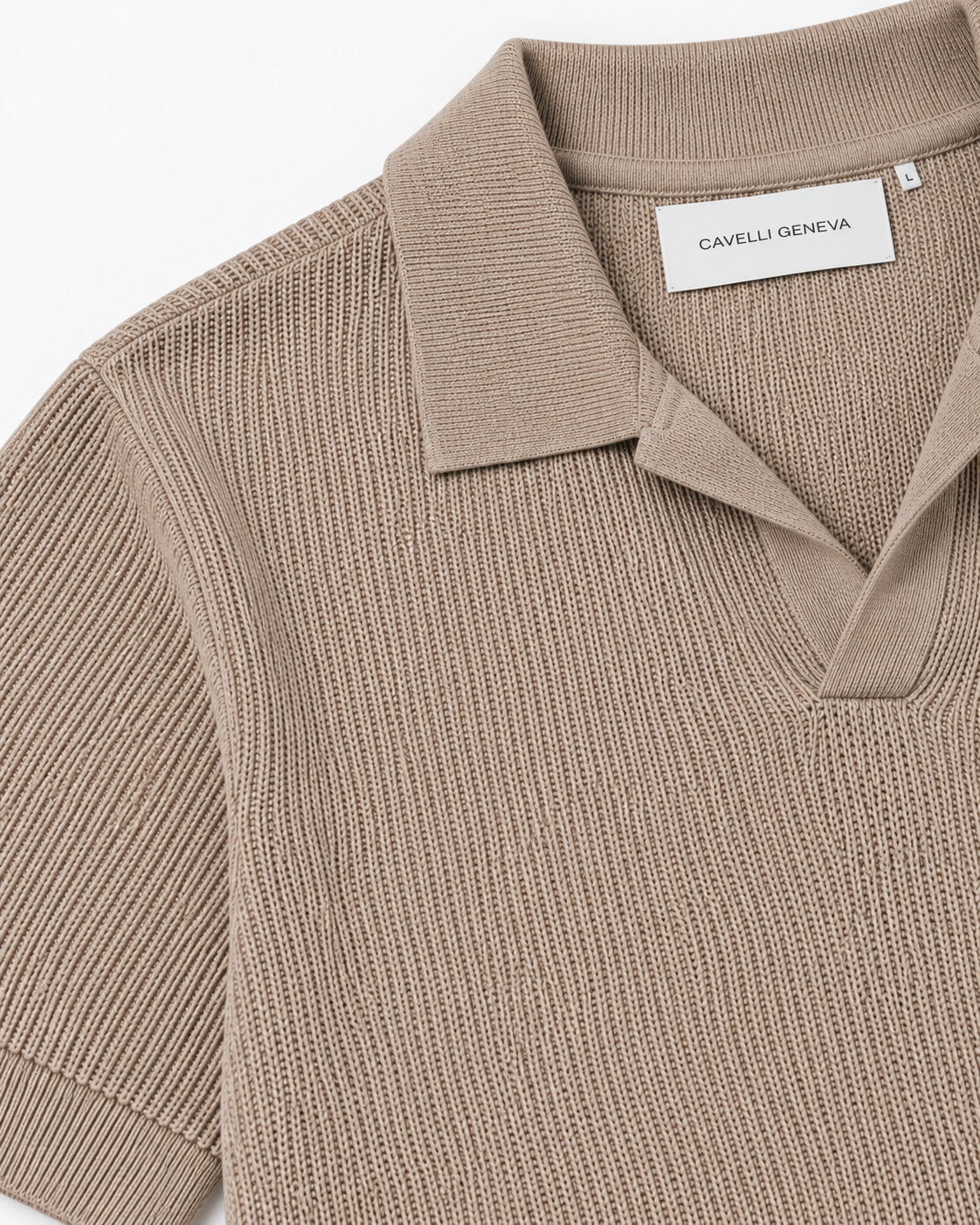 Milano men's knit polo with Johnny collar by Cavelli Geneva – view 7
