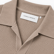 Milano men's knit polo with Johnny collar by Cavelli Geneva – view 6