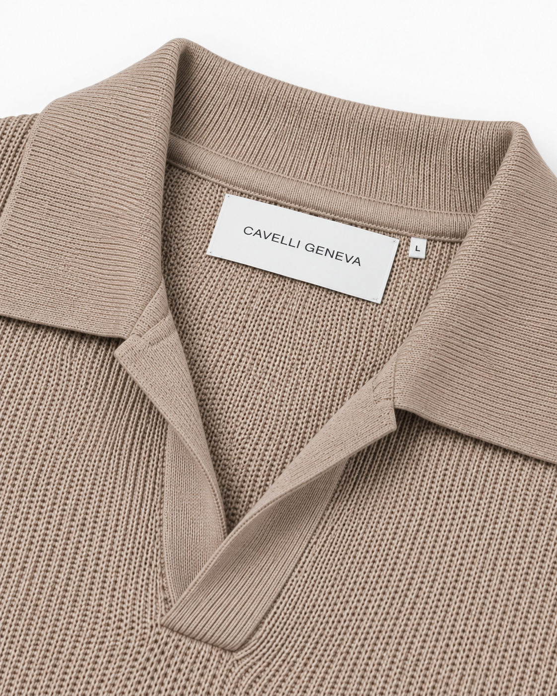 Milano men's knit polo with Johnny collar by Cavelli Geneva – view 6