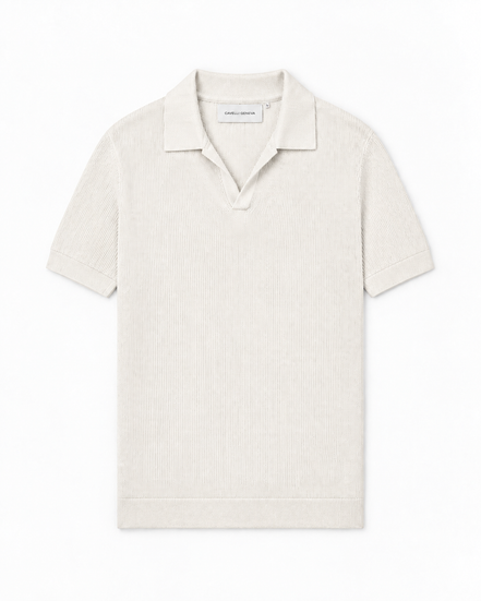 Milano men's knit polo with Johnny collar by Cavelli Geneva – view 8