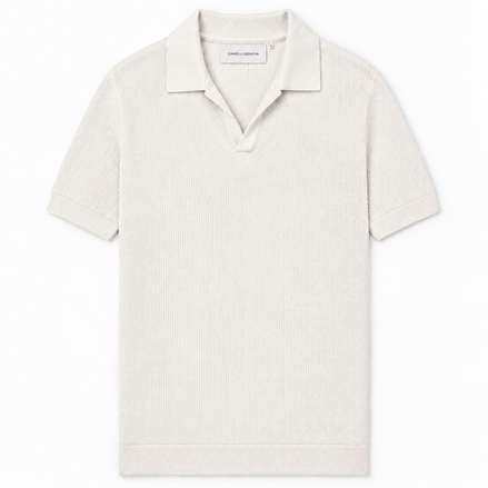 Milano men's knit polo with Johnny collar by Cavelli Geneva – view 8