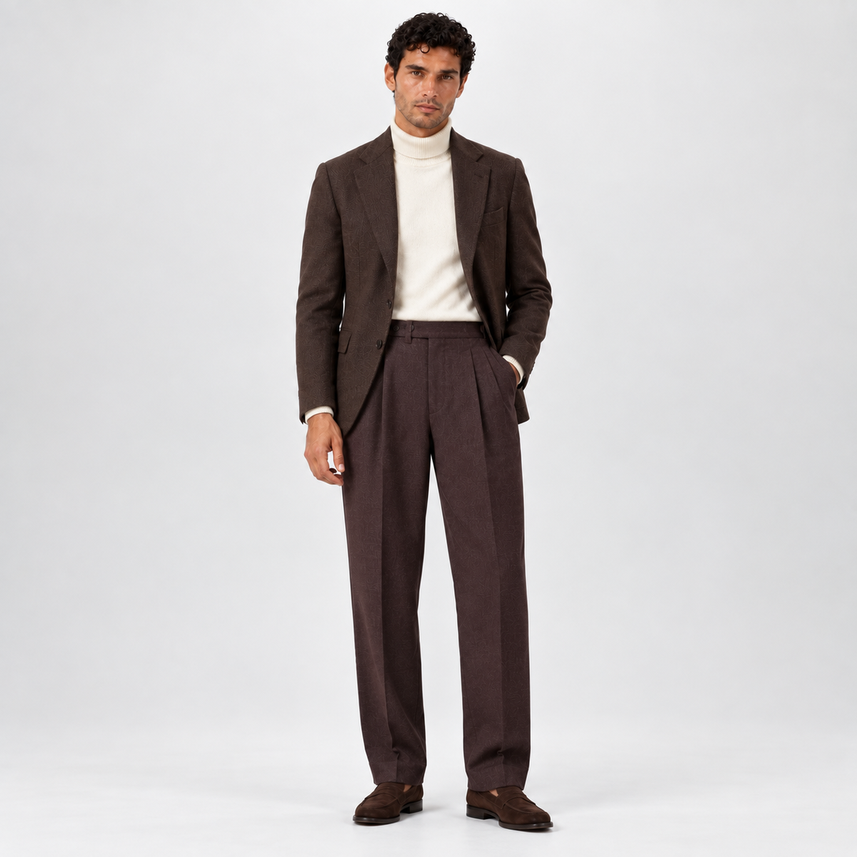 Marceau high-waist pleated trousers for men by Cavelli Geneva
