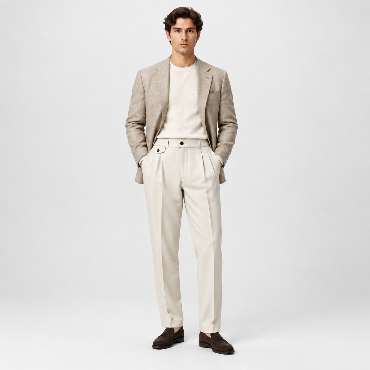 Hugo tapered pleated trousers for men by Cavelli Geneva
