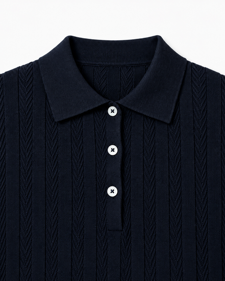 Herringbone Knit Polo