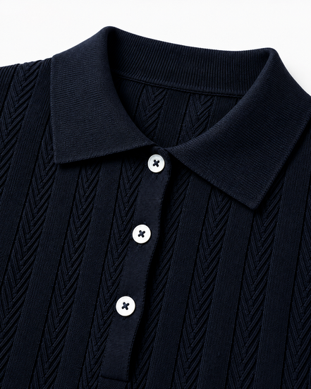 Herringbone Knit Polo