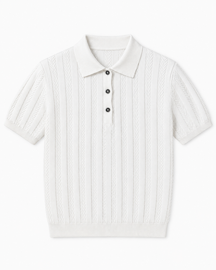 Herringbone Knit Polo
