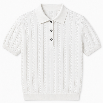Herringbone Knit Polo