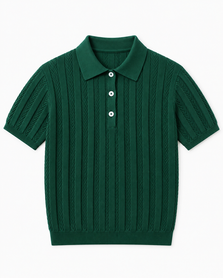 Herringbone Knit Polo