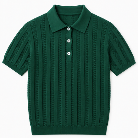 Herringbone Knit Polo