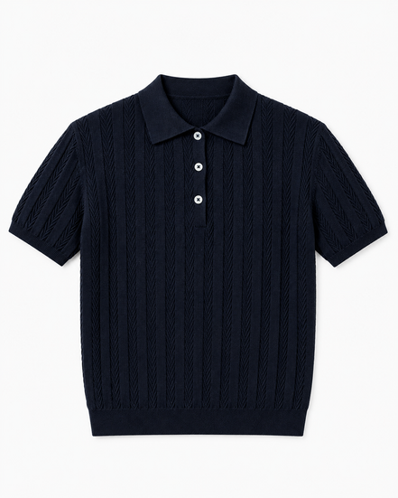 Herringbone Knit Polo