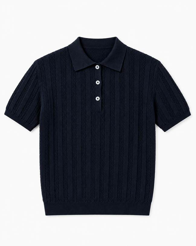 Herringbone Knit Polo