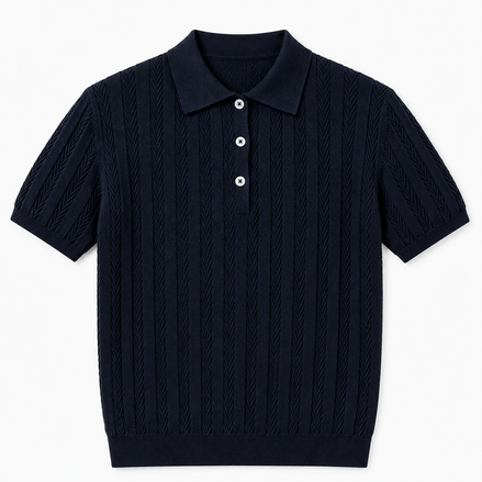 Herringbone Knit Polo