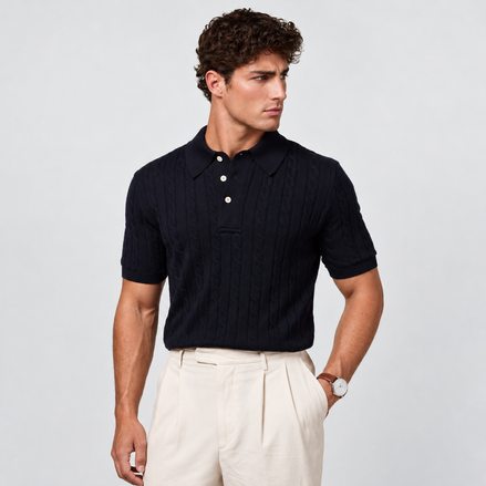 Herringbone Knit Polo