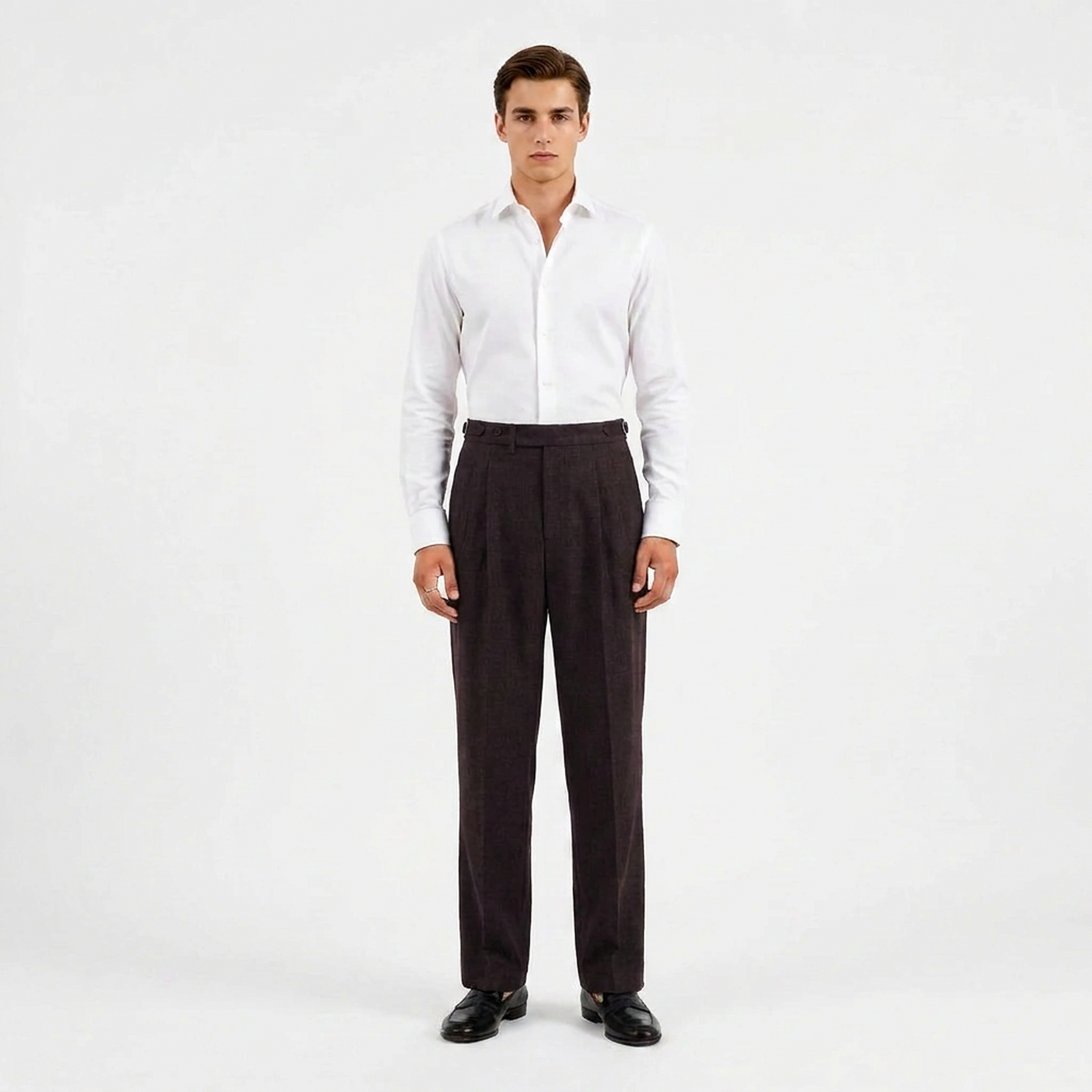 Double Pleated High-Waist Trousers