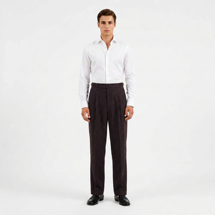 Double Pleated High-Waist Trousers
